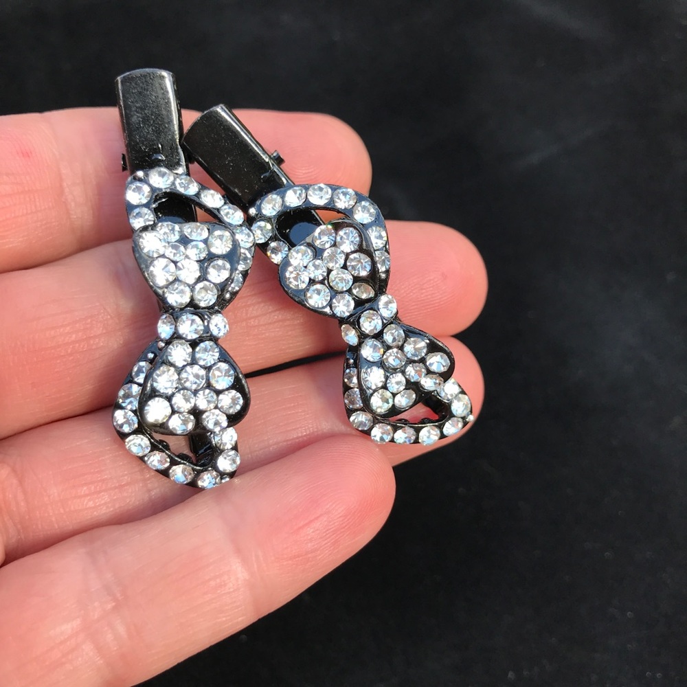 Super Sparkle Crystal Hair Jewelry Bow Claw Clips